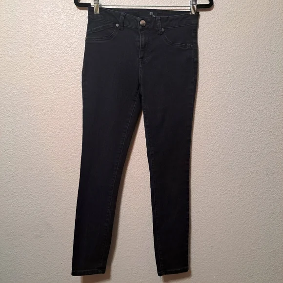 1822 Denim Skinny Women's Black Denim Stretch Jeans Size 4 Basic Classic Work - Picture 1 of 11